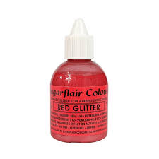 Sugarflair Glitter Red Airbrush Colour – Intense Edible Red Shimmer for Cakes & Desserts