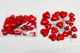 12 Piece  Red Heart Sphere Silicone Mould – Deco Chocolate & Cake Topper Set