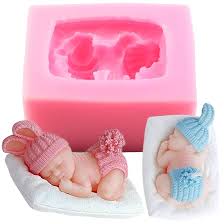 3D PINK SLEEPING BABY MOLD