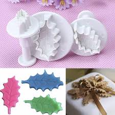 3PC Leaf Plunger Cutter Set (EB) – Fondant & Gum Paste Embossing Tools