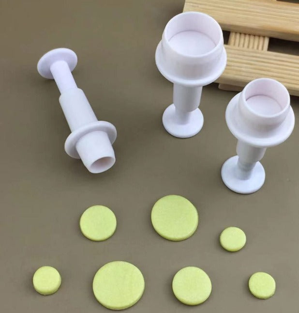 3Pc Round Plunger Cutter Set – Circle Cutters For Fondant, Cookies & Sugarcraft