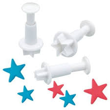 3PC Star Plunger Cutter Set – Fondant, Cookie & Sugar Paste Cutters for Cake Decorating