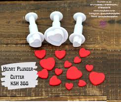 3 Piece Heart Plunger Cutter – Fondant & Cookie Embosser for Cake Decorating