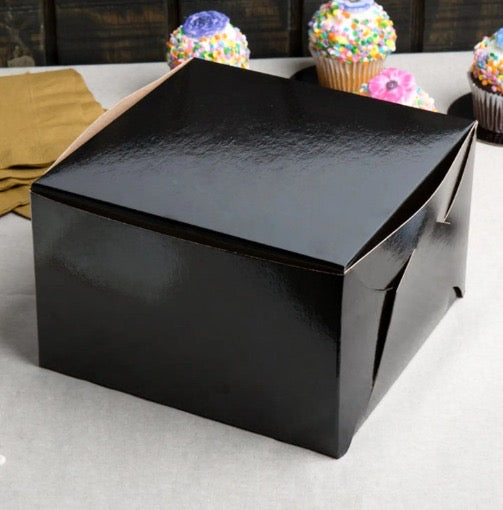Black Cake Boxes | Standard (4") Heights | (10" - 14")