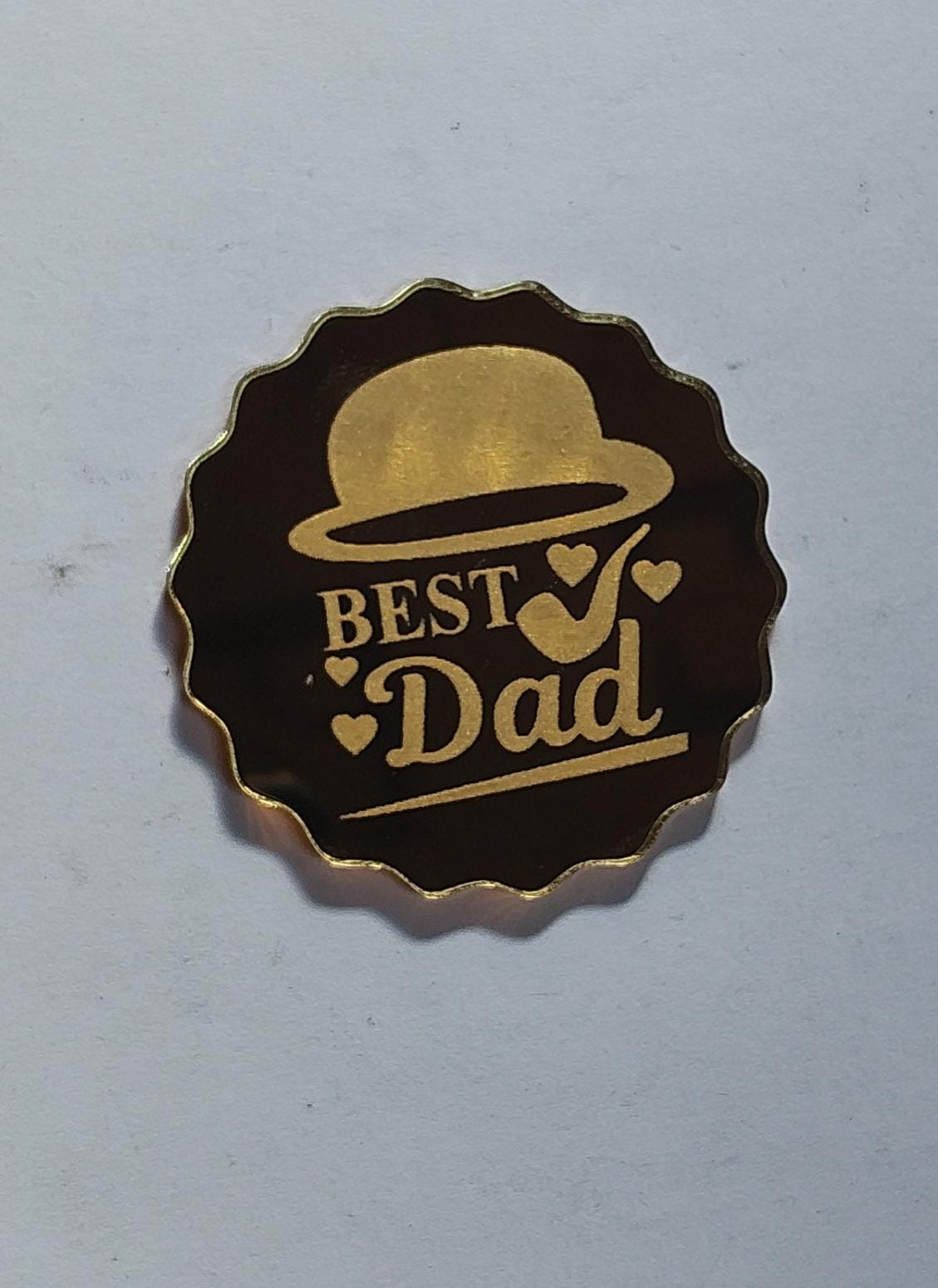 Gold "Best Dad" Acrylic Disc