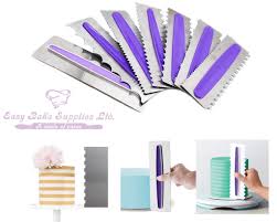 Serrated Metalic Scrapper- Perfect for Textured Cake Designs