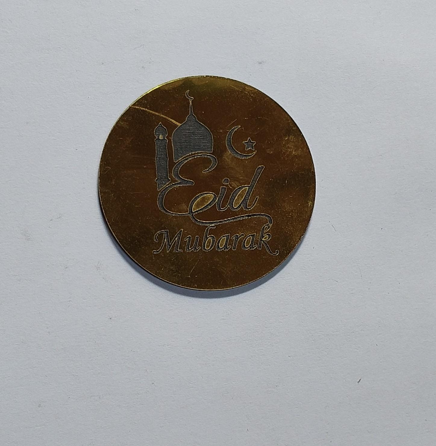 Gold Eid Mubarak Acrylic Toppers