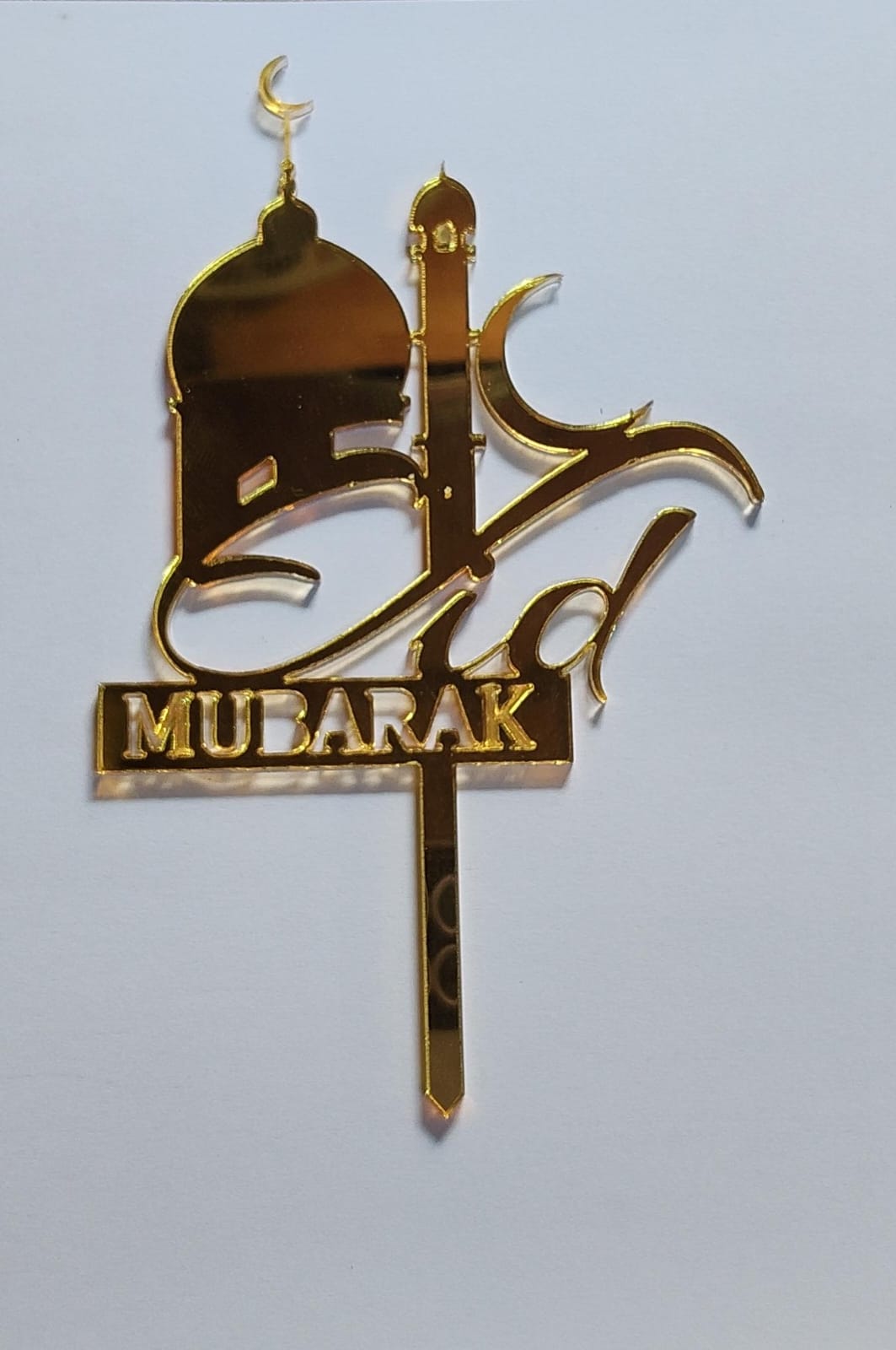 Gold Eid Mubarak Acrylic Toppers