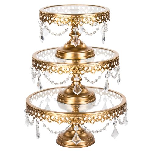GOLD  DIAMOND CAKE STAND 3SET