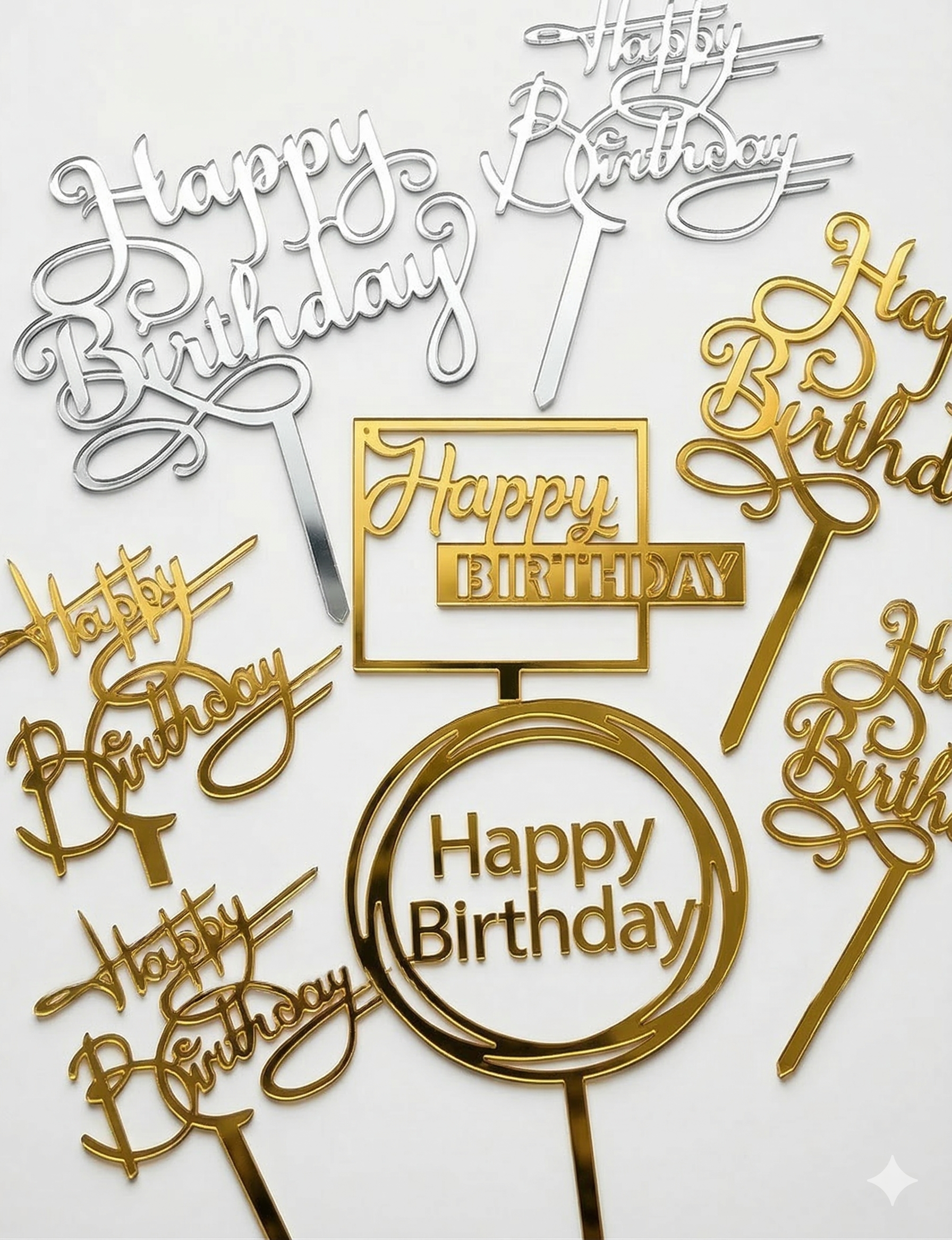 Acrylic  "Happy Birthday" Toppers