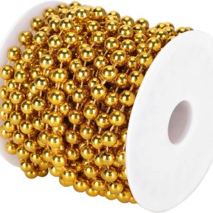 Gold, Silver & White Pearl Cake Ribbon – Elegant Finishing Touch