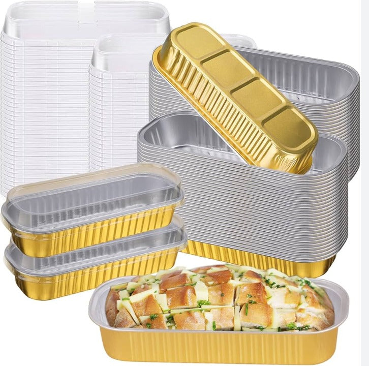 Gold Foil Baking Tin And Spoon