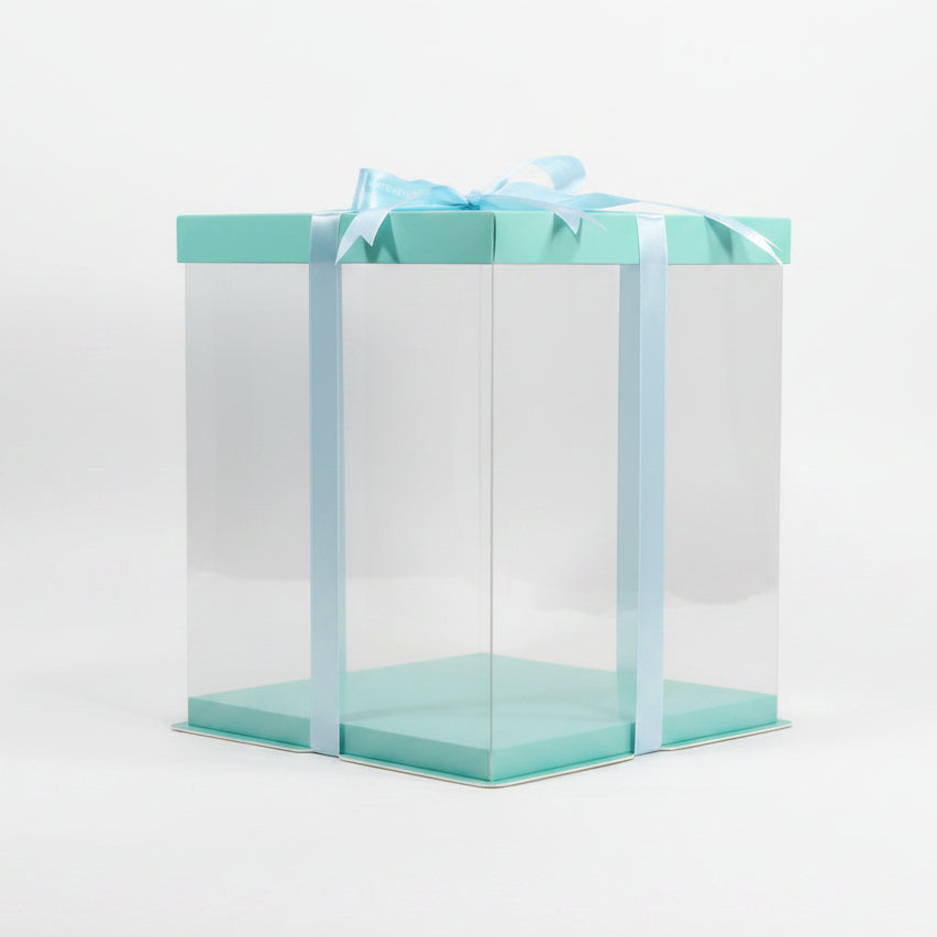 10" Square Pvc Turqouise Green   Transparent Box
