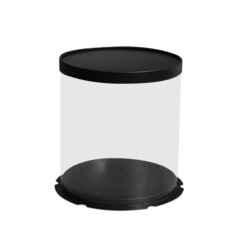 10" Round Pvc Black Transparent Box