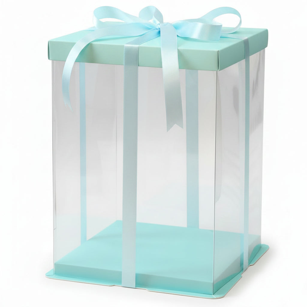 12" Square Pvc Turquoise Green   Transparent Box