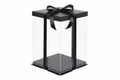12" Square Pvc Black Transparent Box