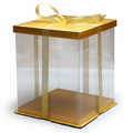 10" Square Pvc Gold   Transparent Box