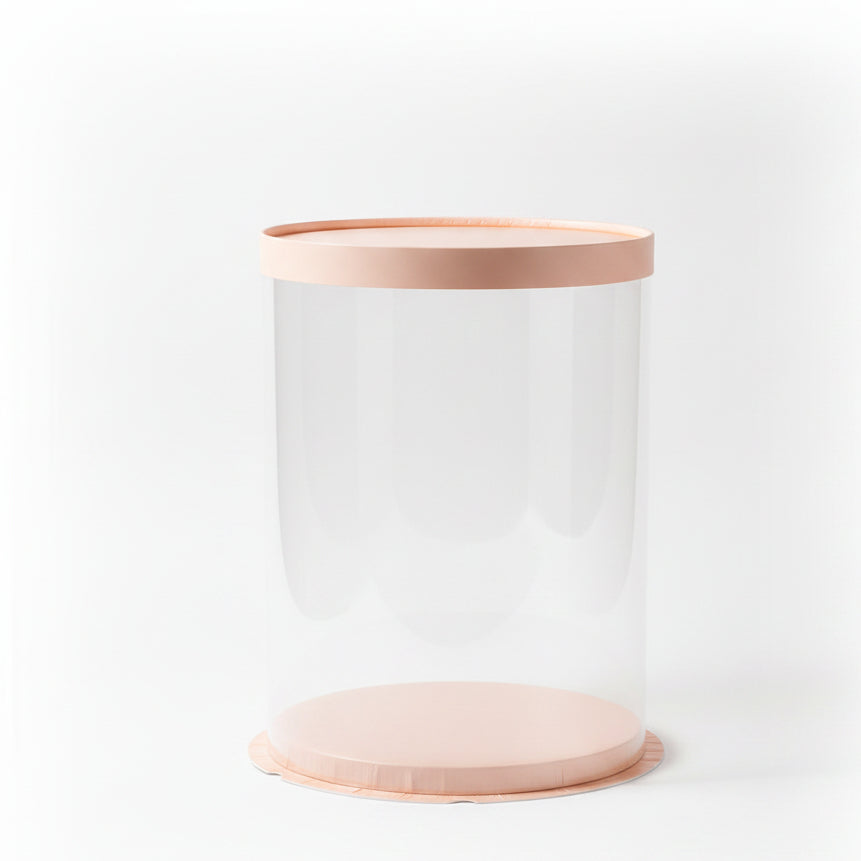 12" Round Pvc Peach  Transparent Box