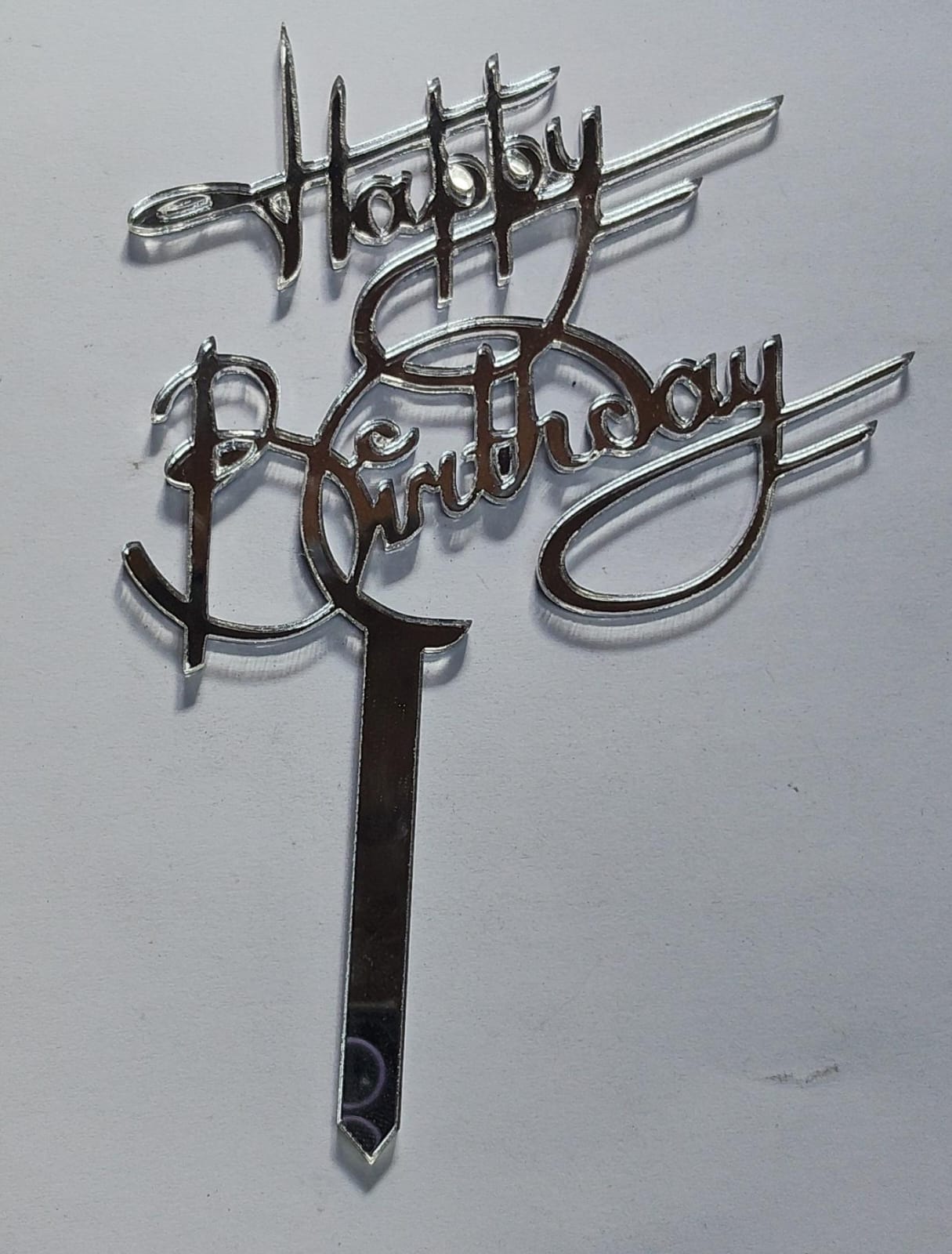 Silver Paper Topper- Happy Birthday
