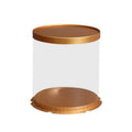 10" Round Pvc Gold Transparent Box