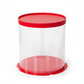 10" Round Pvc Red  Transparent Box (1kg)