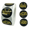 Merry Christmas Sticker (Black & Gold)