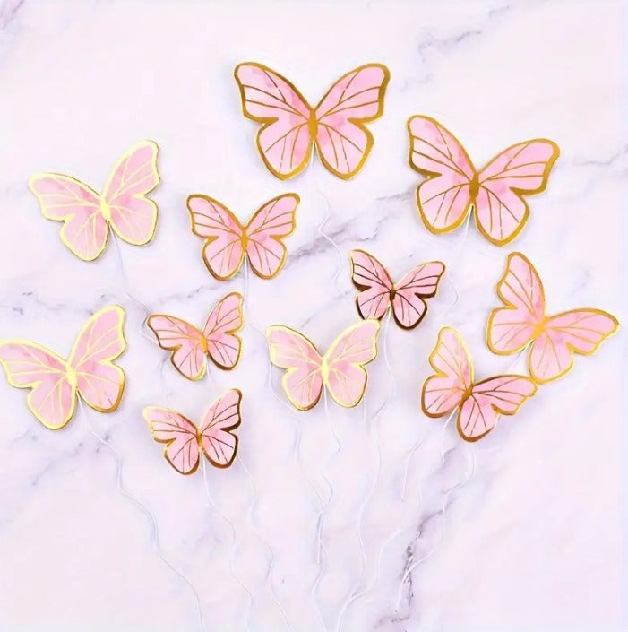 3D Non-Edible Butterflies (Set Of 12) | Reusable Cake & Dessert Toppers