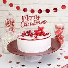 Red Acrylic Merry Christmas Topper