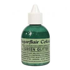 Sugarflair Glitter Green Airbrush Colour – Dazzling Food-Safe Colour for Cakes and Confections