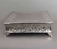 Silver Square Cake Stand 18"