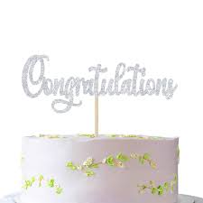 Silver Cake Topper – Assorted Messages | Elegant Metallic Toppers for Birthdays, Weddings & Celebrations