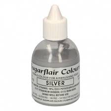 Sugarflair Glitter Silver Airbrush Colour – Metallic Edible Shine for Cakes & Desserts