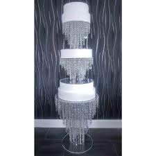 WHITE CHANDELIER CAKE STAND SET OF 3