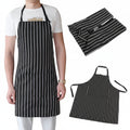 White and Black Stripped Adults and Kids Aprons