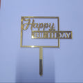 Happybirthday Arcylic Gold Topper