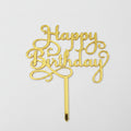 Happybirthday Arcylic Gold Topper