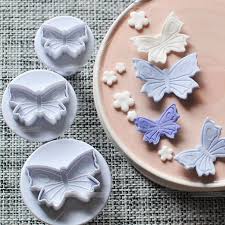 Butterfly Plunger Cutter – Fondant, Cookie & Sugarcraft Embosser (Set of 3)