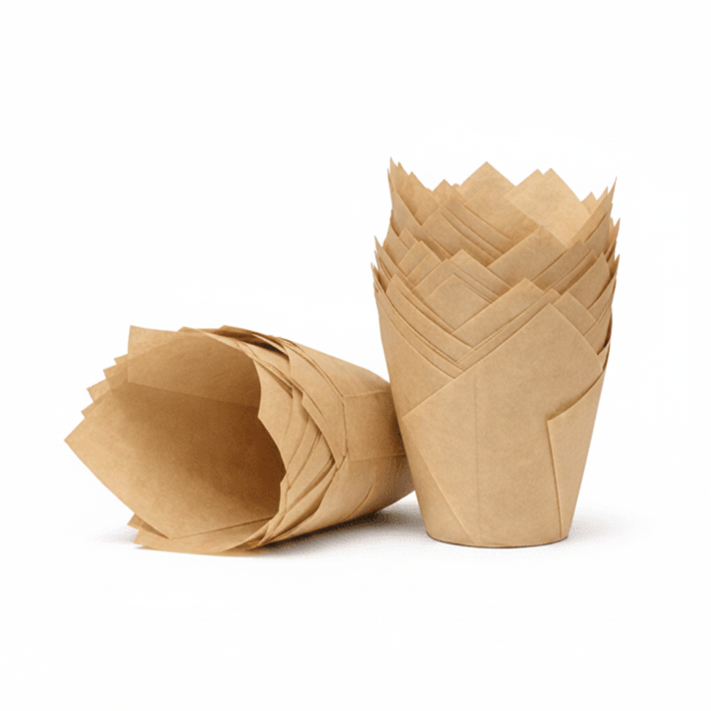 Tulip Light brown Cases 50Pcs (15X15Cm) | Muffins