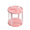 10" Round Pvc Pink Transparent Box