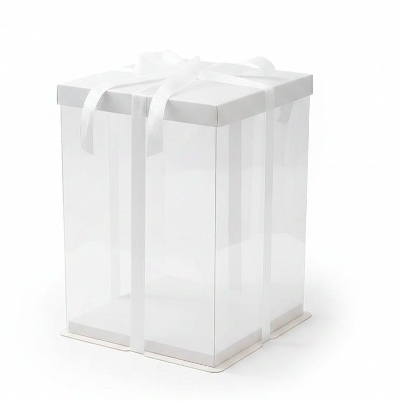 12" Square Pvc White Transparent Box