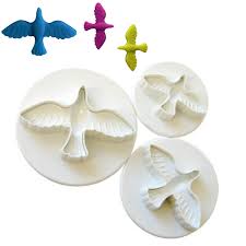Dove Plunger Cutter Set – Elegant Fondant & Sugarcraft Tools for Peace & Wedding Cake Designs
