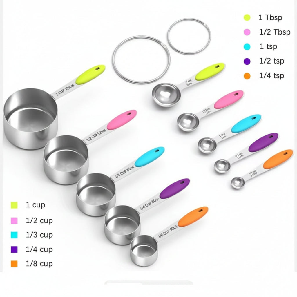 Stainless Measuring Cups And Spoons