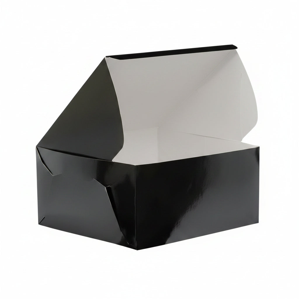 Black Cake Boxes | Standard (4") Heights | (10" - 14")