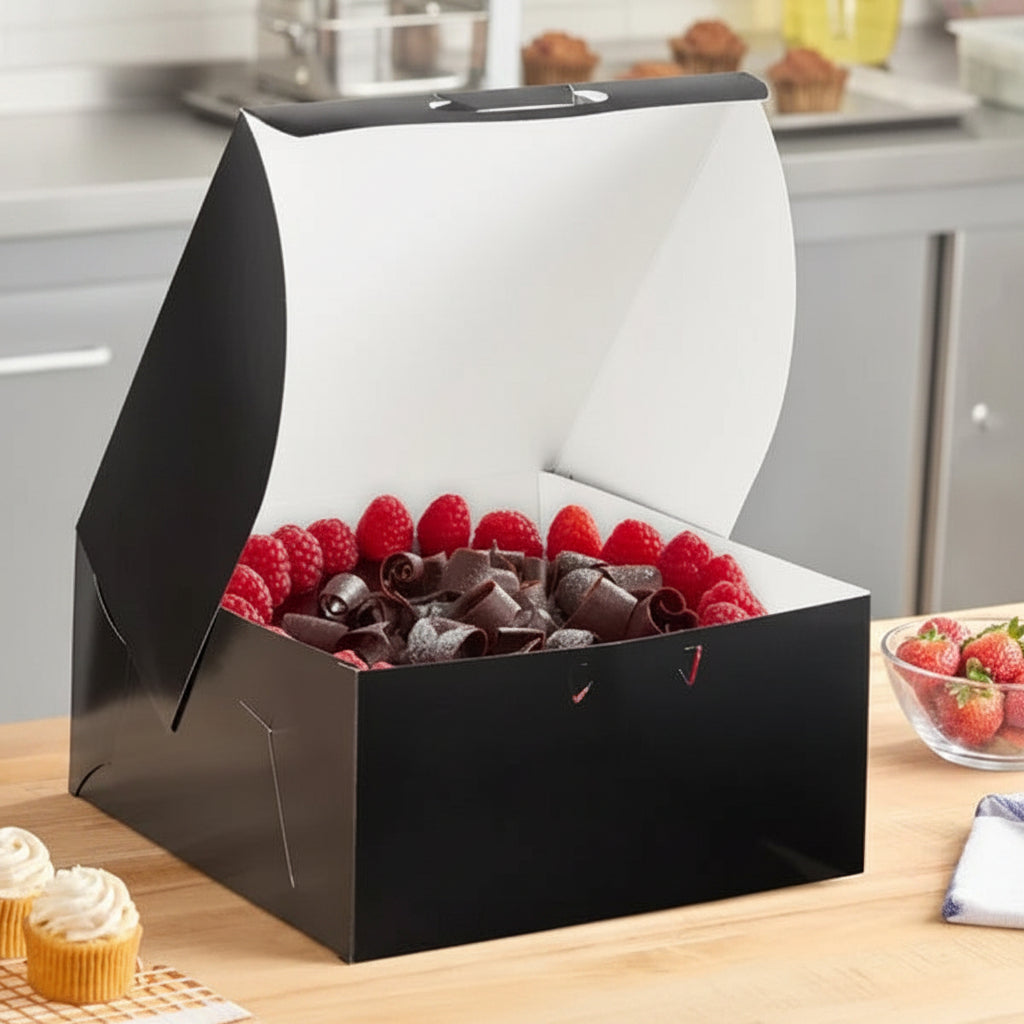 Black Cake Boxes | Standard (4") Heights | (10" - 14")