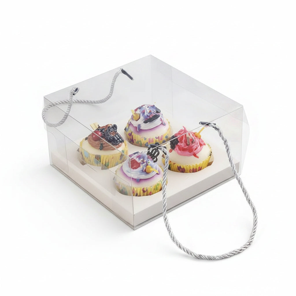 4 hole Clear Cupcake Boxes