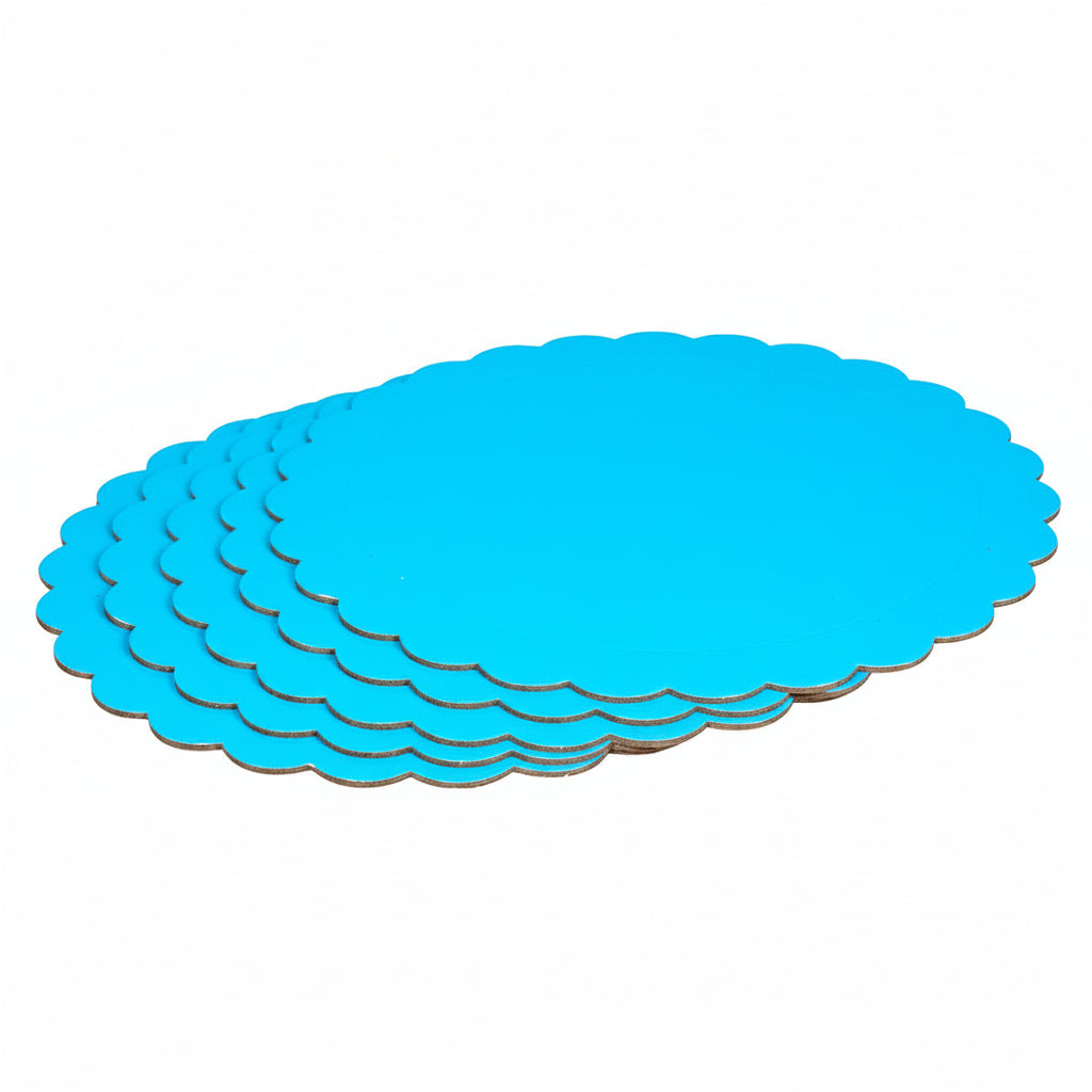 Round Scalloped Blue Boards