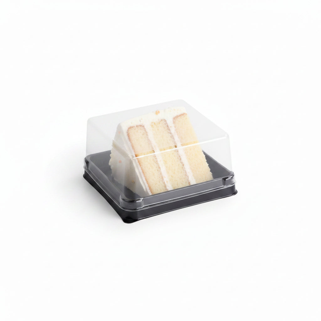 Square 4" Clear cake container