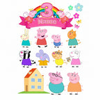 Pegga Pig Customized Cartoon Themed   toppers