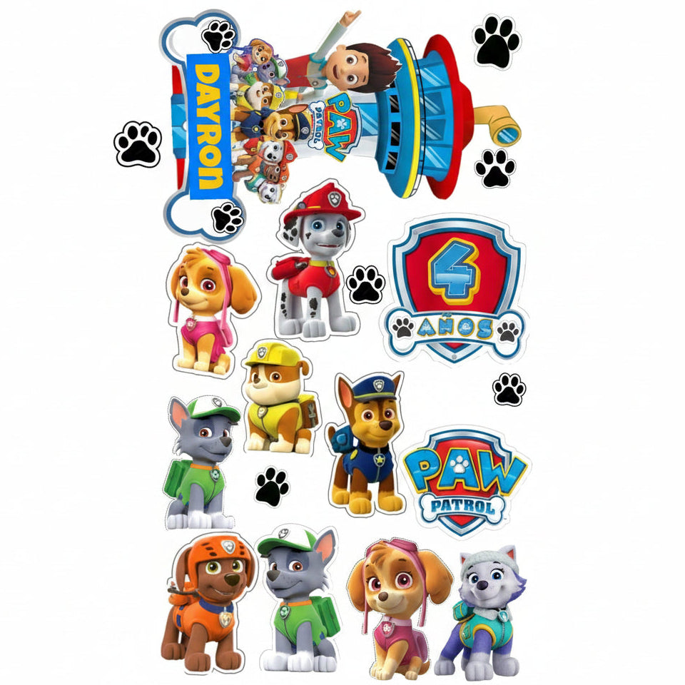 Paw Patrol Customized Cartoon Themed   toppers