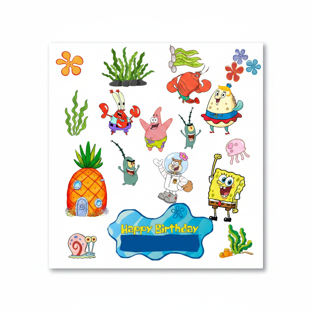 Spongebob Customized Cartoon Themed   toppers